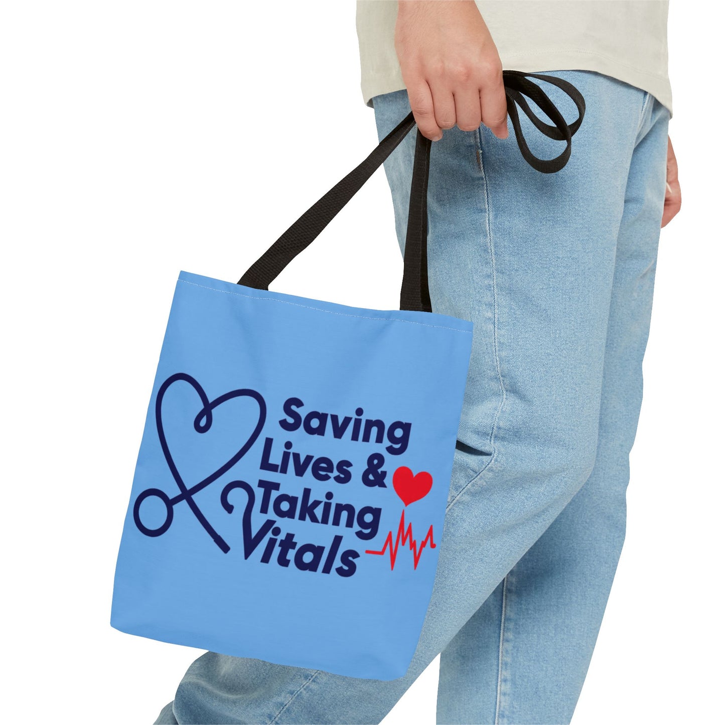 Tote — "Saving Lives & Taking Vitals" Medical Nurse Stethoscope Tote Bag