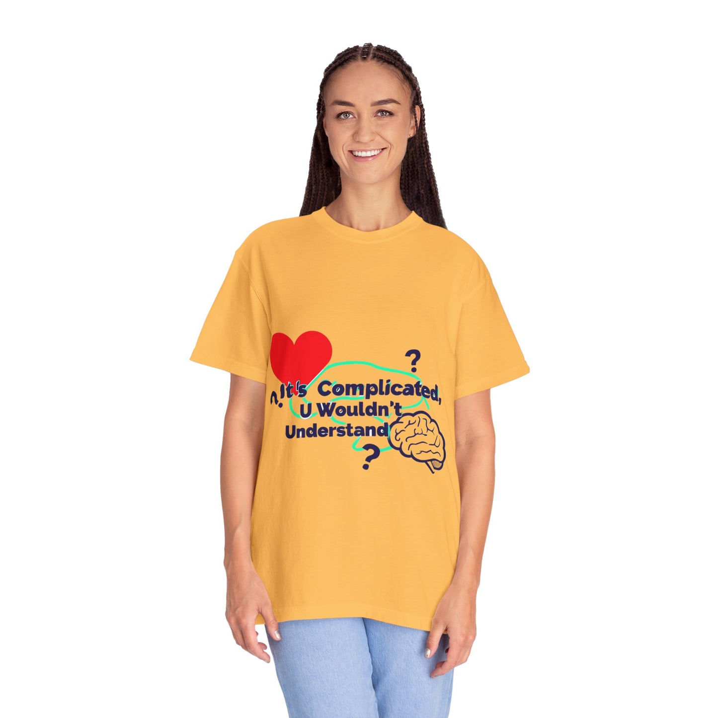 Emotion vs Logic T‑Shirt — “It’s Complicated, U Wouldn’t Understand” Heart & Brain Graphic Tee