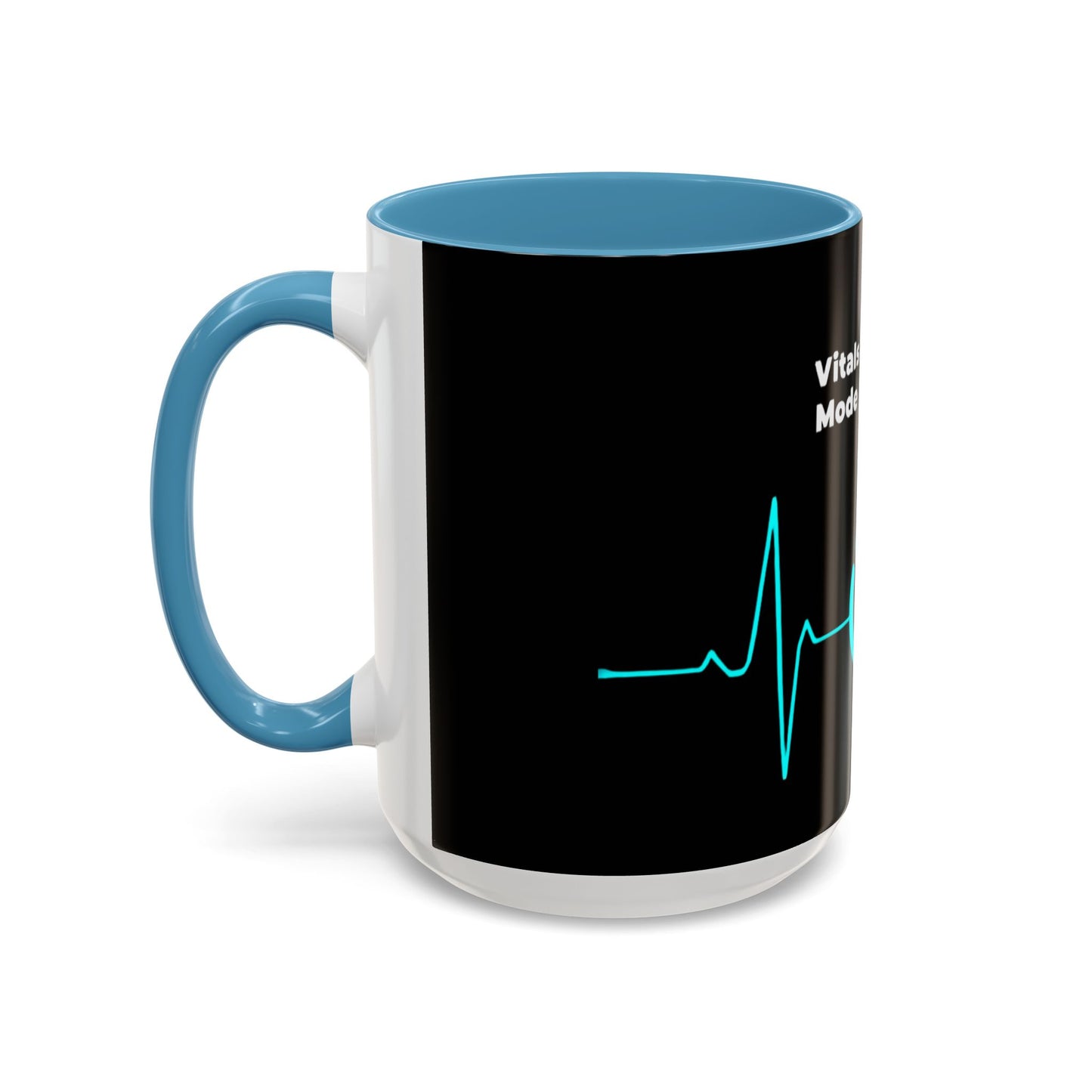 Vitals Checked. Mode Activated. Coffee Mug — Medical ECG Power Button Accent Mug (11/15oz)