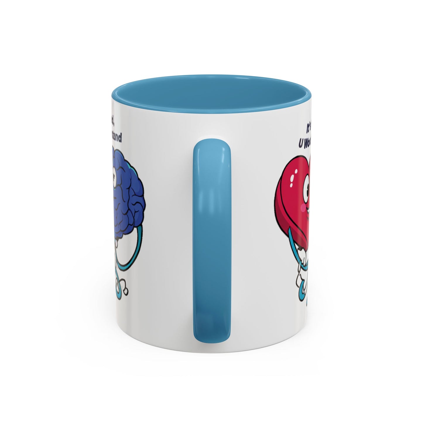 'It's Complicated, U Wouldn't Understand' Heart & Brain Accent Coffee Mug
