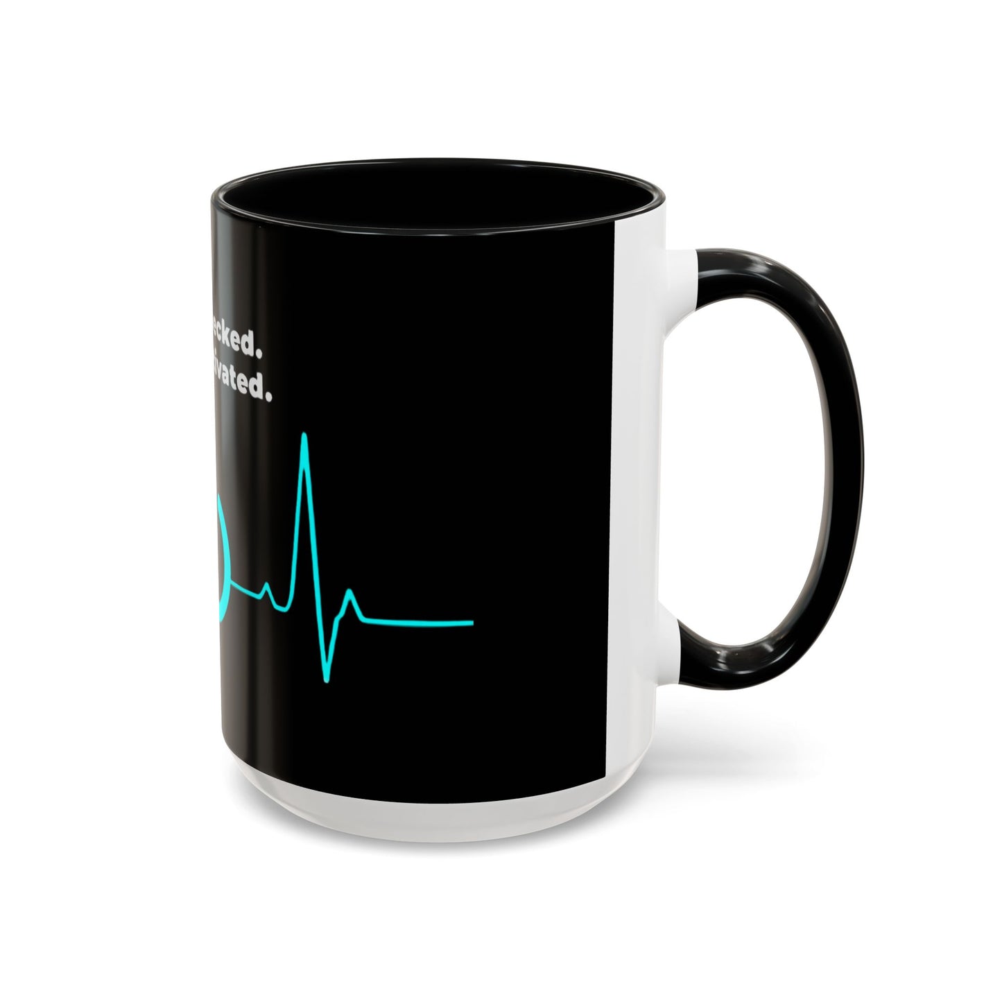 Vitals Checked. Mode Activated. Coffee Mug — Medical ECG Power Button Accent Mug (11/15oz)
