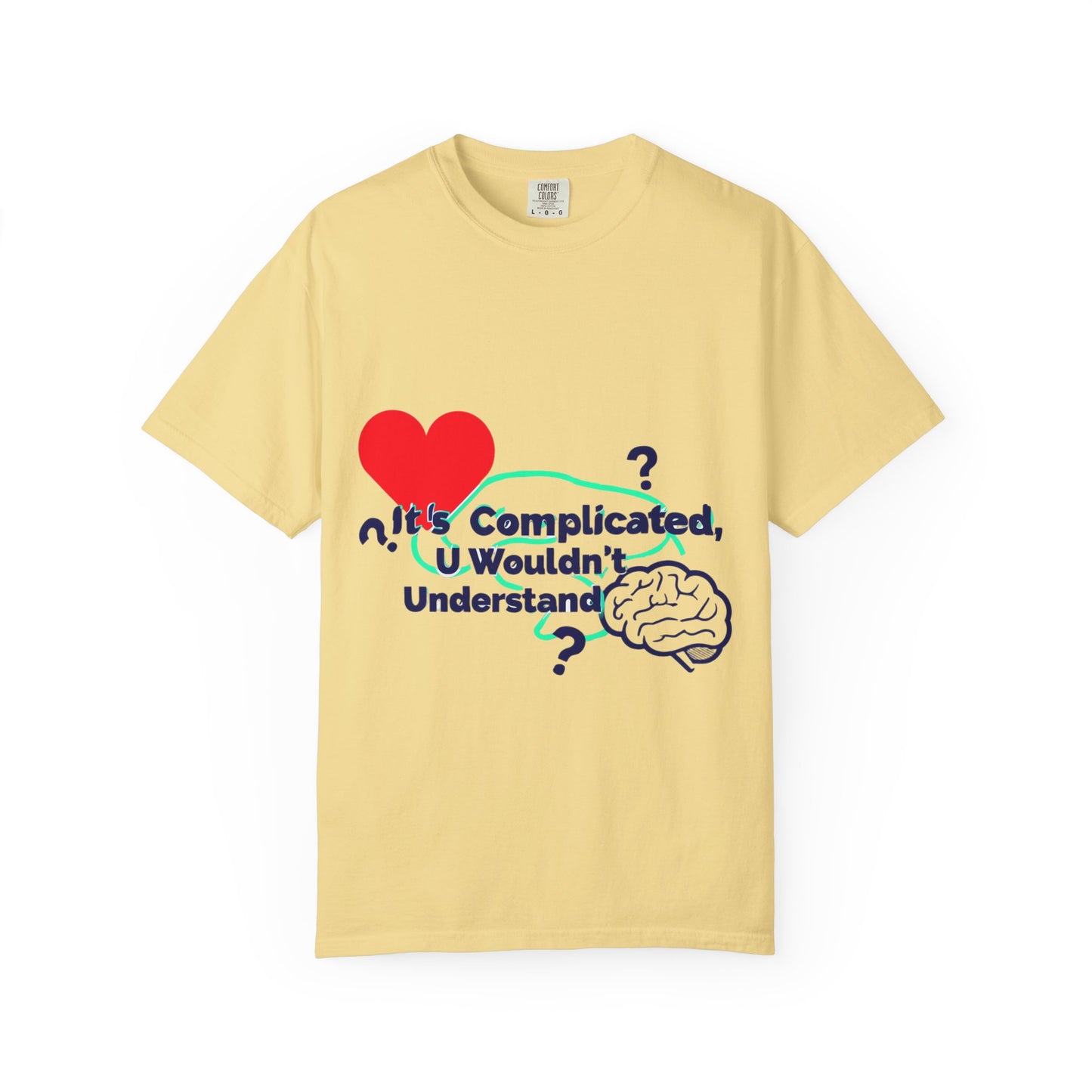 Emotion vs Logic T‑Shirt — “It’s Complicated, U Wouldn’t Understand” Heart & Brain Graphic Tee