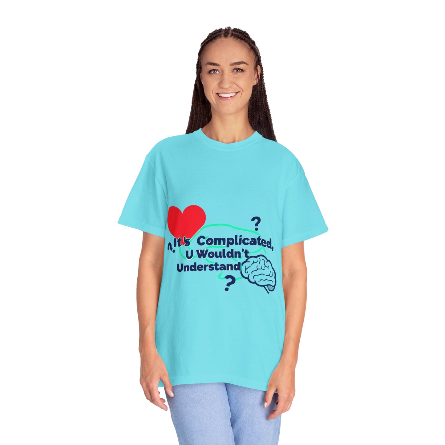 Emotion vs Logic T‑Shirt — “It’s Complicated, U Wouldn’t Understand” Heart & Brain Graphic Tee