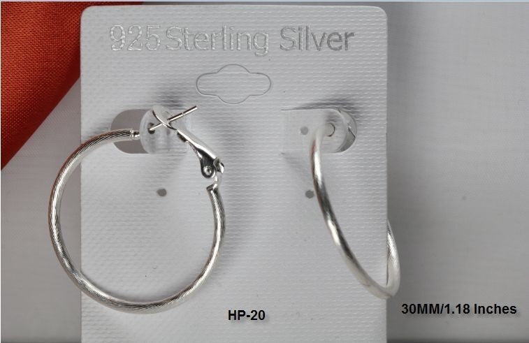 BRAND NEW LIGHT WEIGHT ROPE STYLE 30MM STERLING SILVER 925 NEW HOOP EARRINGS