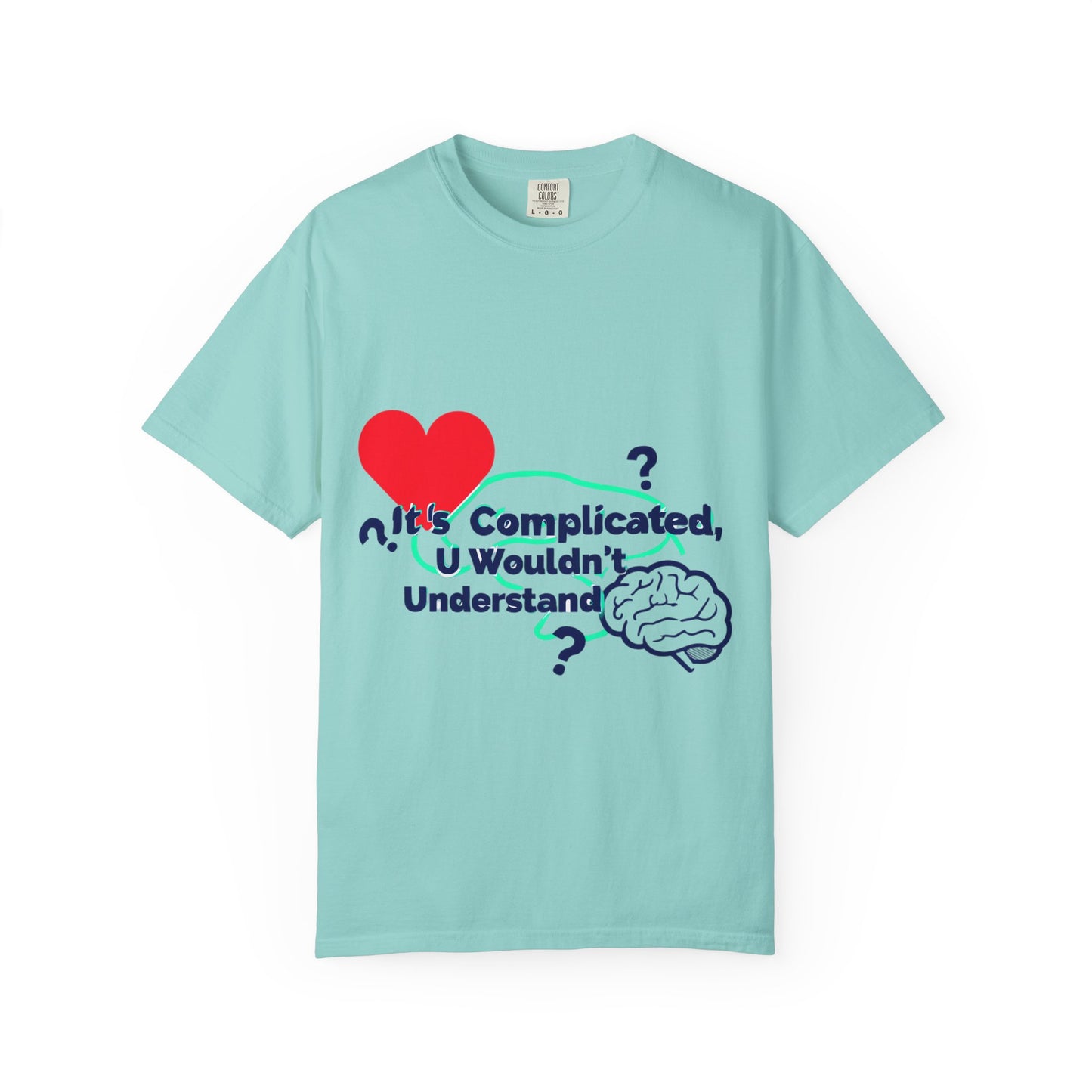 Emotion vs Logic T‑Shirt — “It’s Complicated, U Wouldn’t Understand” Heart & Brain Graphic Tee