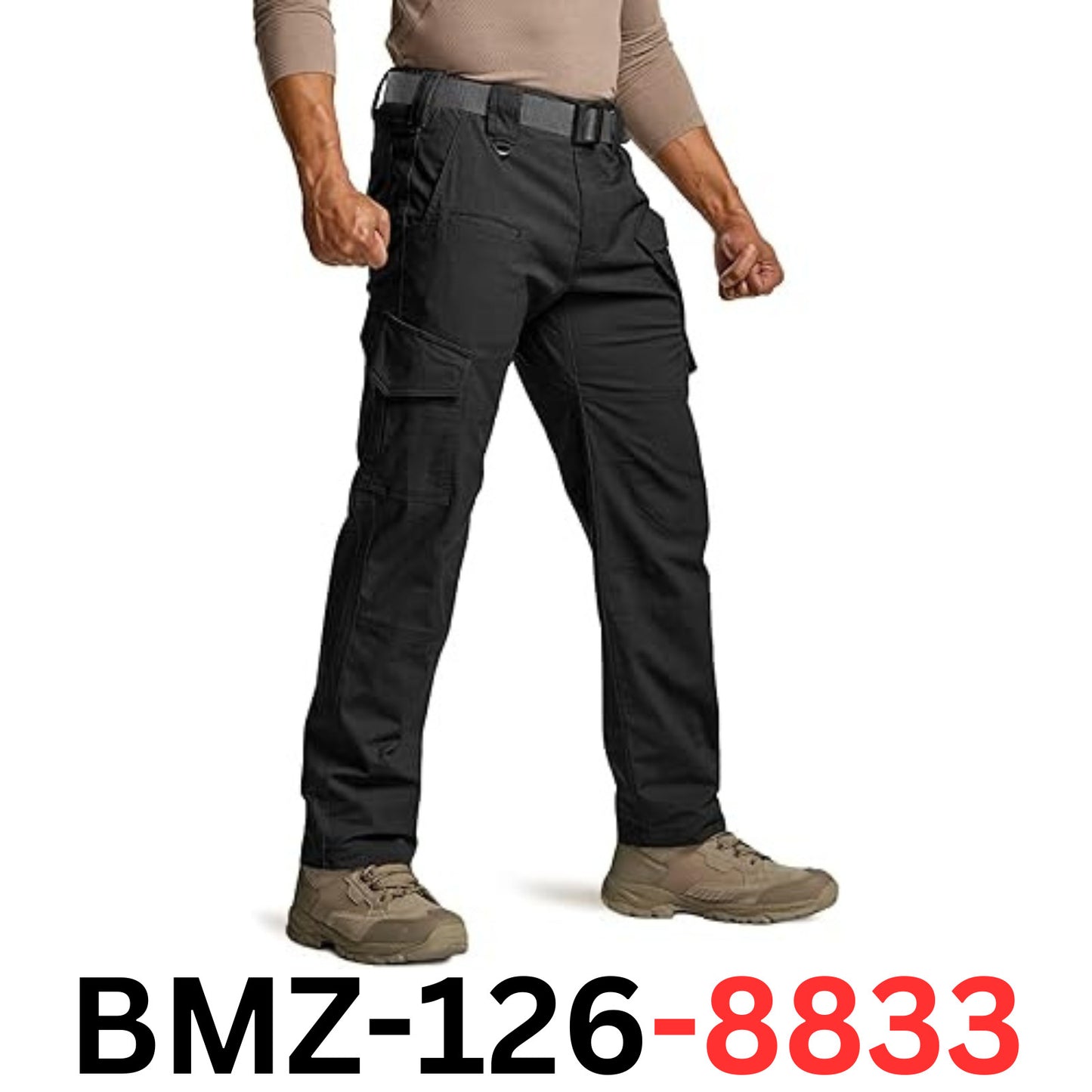 CQR Men Flex Ripstop Tactical Pant, Water Resistant Stretch Cargo Pants 34Wx32L