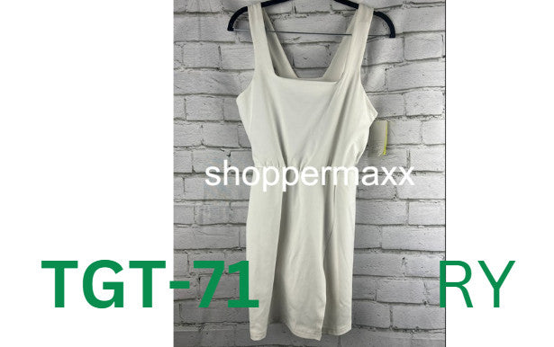 Women's Side-Slit Active Dress side pocket built in brief All in Motion White L
