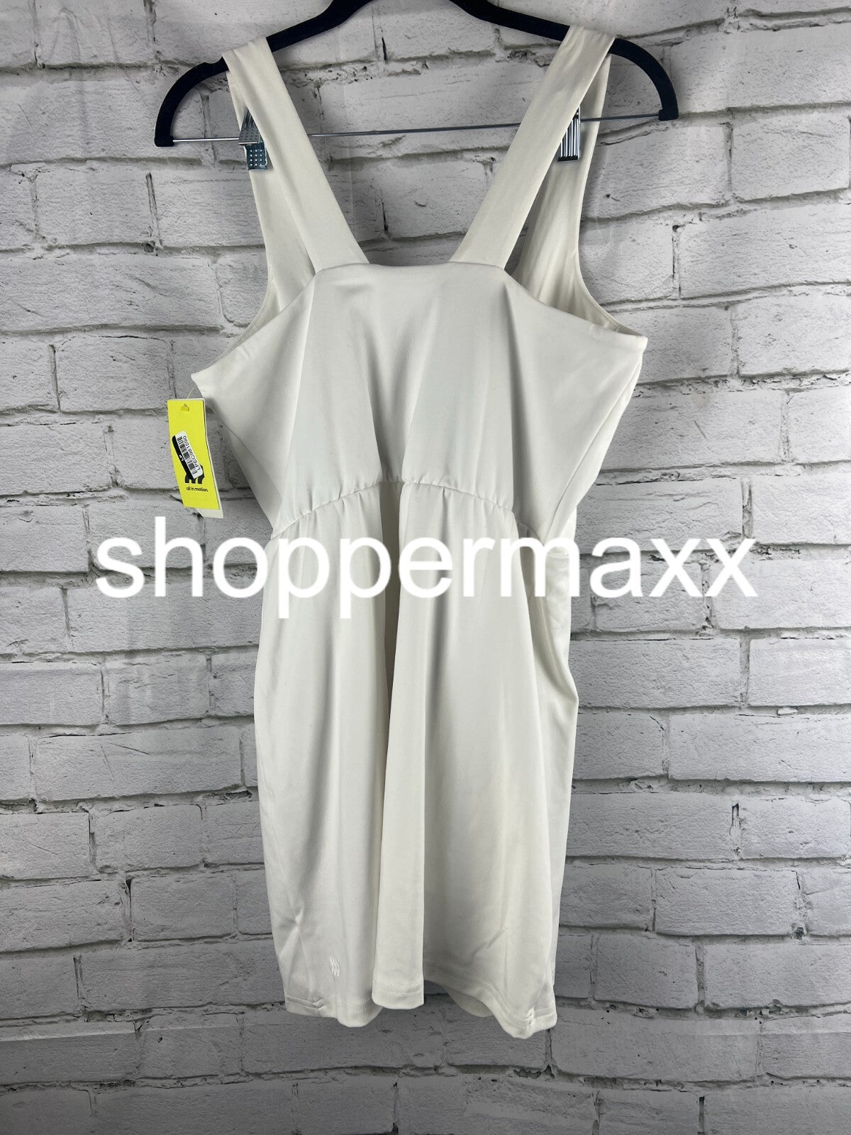 Women's Side-Slit Active Dress side pocket built in brief All in Motion White L