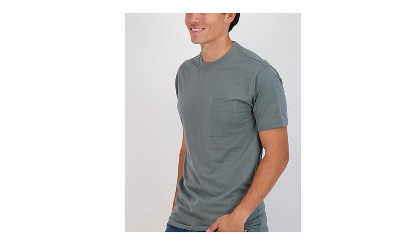 4 Pack:Mens Cotton Quick Dry Dri Fit Shirt Short Sleeve Crew Pocket T-Shirt SZ M