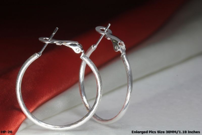 BRAND NEW LIGHT WEIGHT ROPE STYLE 30MM STERLING SILVER 925 NEW HOOP EARRINGS