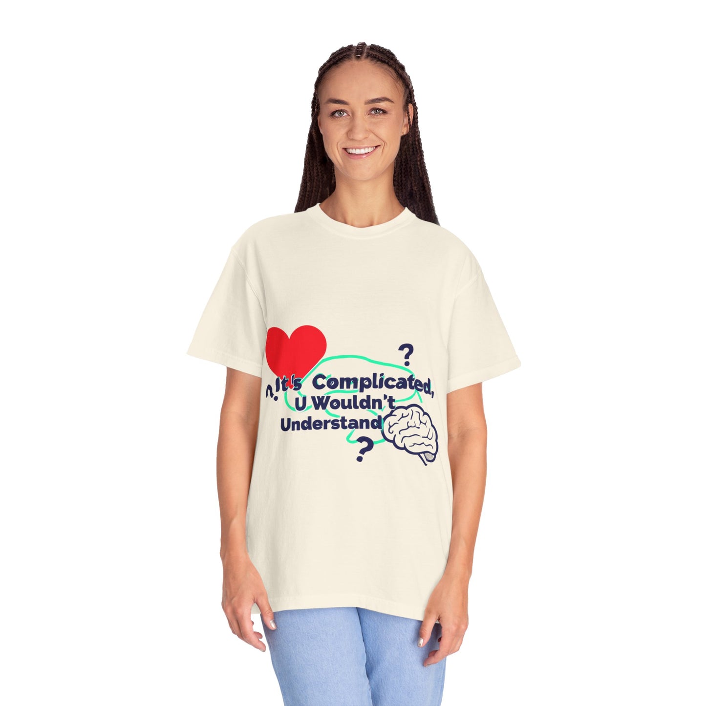 Emotion vs Logic T‑Shirt — “It’s Complicated, U Wouldn’t Understand” Heart & Brain Graphic Tee