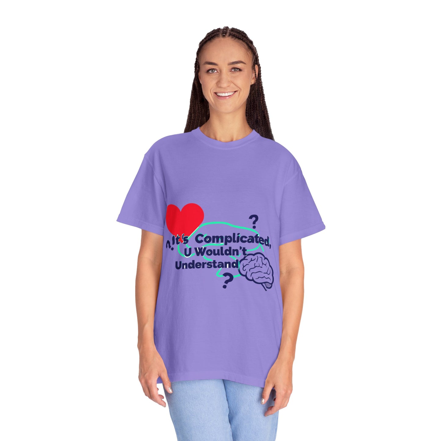 Emotion vs Logic T‑Shirt — “It’s Complicated, U Wouldn’t Understand” Heart & Brain Graphic Tee