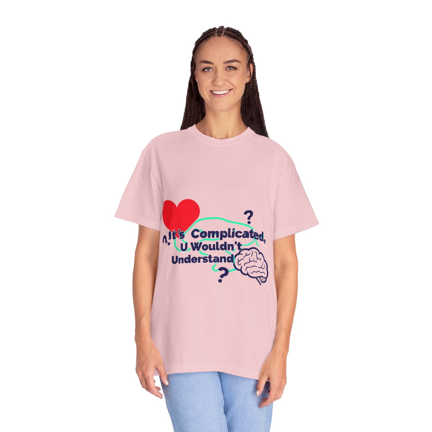 Emotion vs Logic T‑Shirt — “It’s Complicated, U Wouldn’t Understand” Heart & Brain Graphic Tee