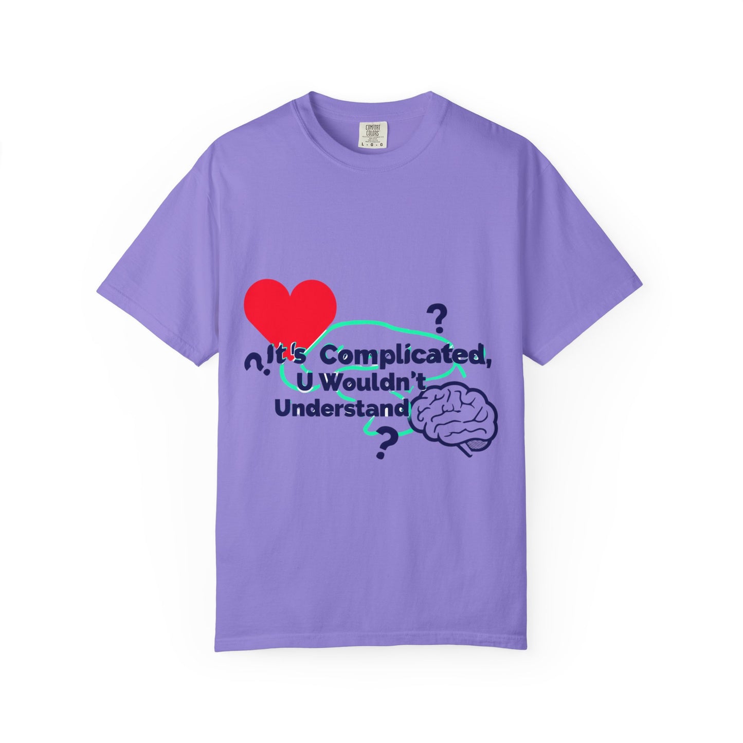 Emotion vs Logic T‑Shirt — “It’s Complicated, U Wouldn’t Understand” Heart & Brain Graphic Tee