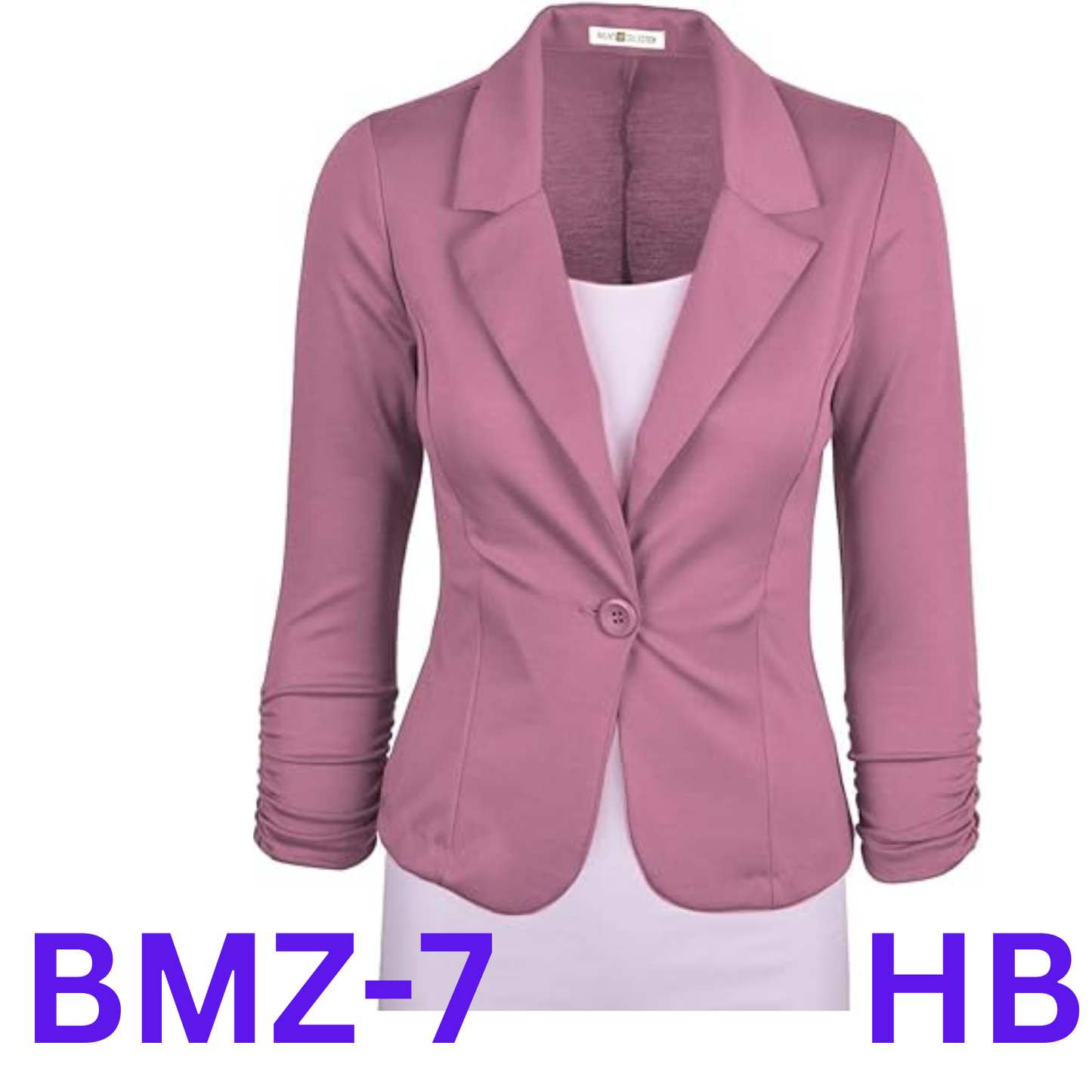AulinÃ Collection Women's Casual Work Solid Color Knit Blazer, Mauve, Large
