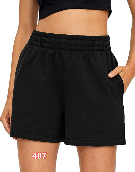 AUTOMET Womens Shorts Drawstring Comfy Elastic High Waist Running Shorts Pockets