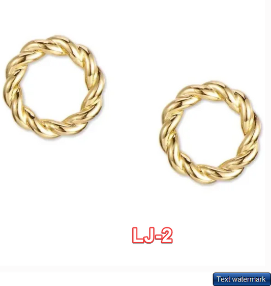 Charter Club Gold-Tone Twist Circle Button Earrings, Brand New with tags💜