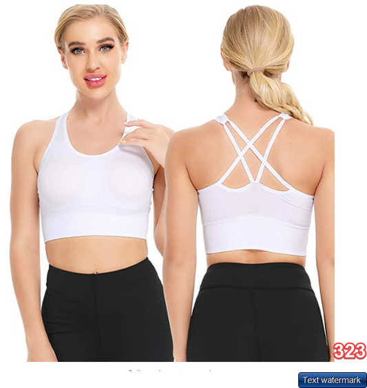 SWOMOG Women Sports Bra Cross Back Yoga Bra Medium Support Workout Bra Padded
