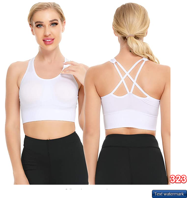 SWOMOG Women Sports Bra Cross Back Yoga Bra Medium Support Workout Bra Padded