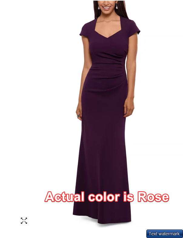 XSCAPE Ruffled Cutout-Back Gown XSCAPE Women's Elegant Dress Rose 8