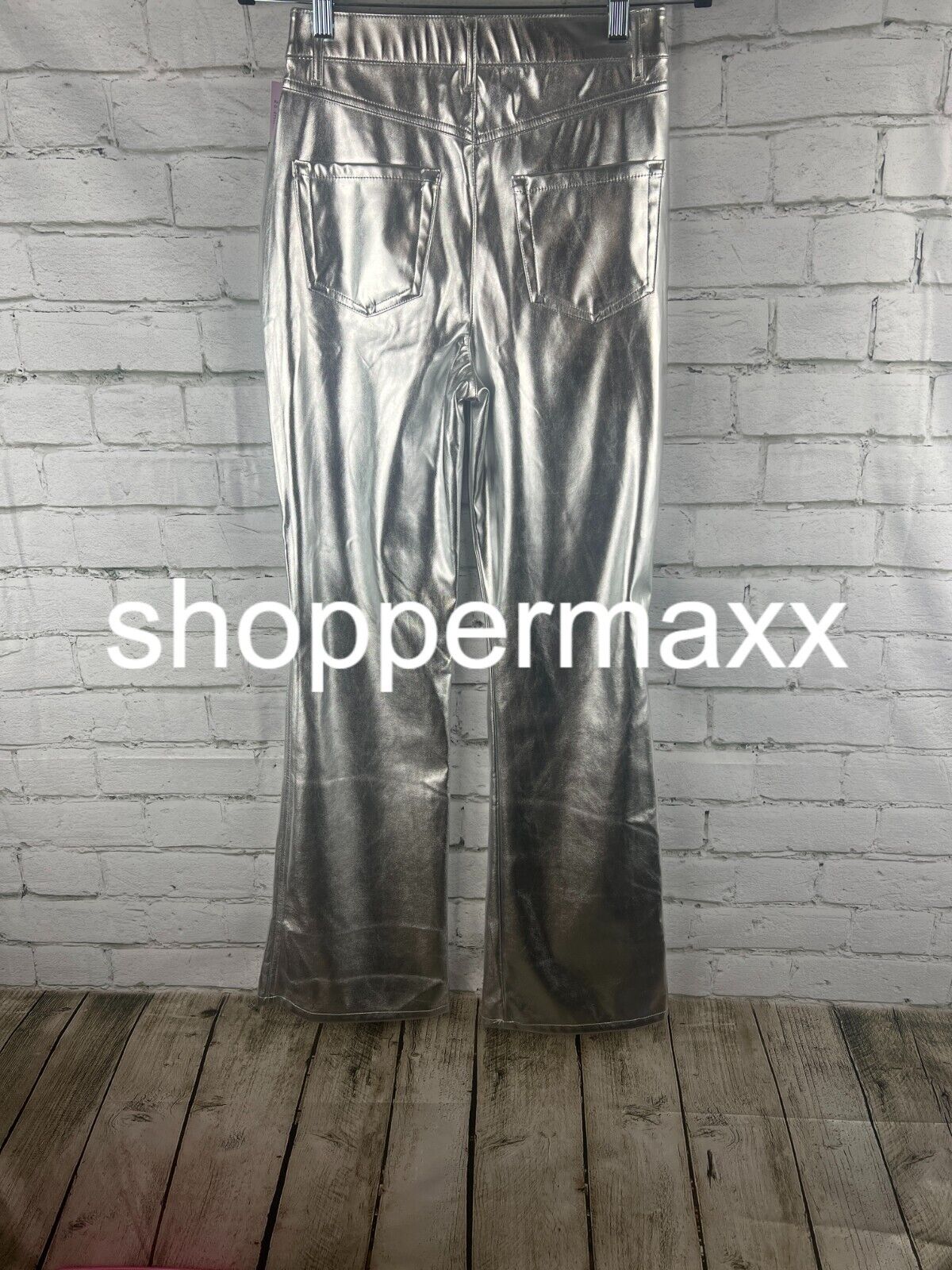 Women's High-Rise Metallic Flare Pants - Wild Fable, Silver, 2