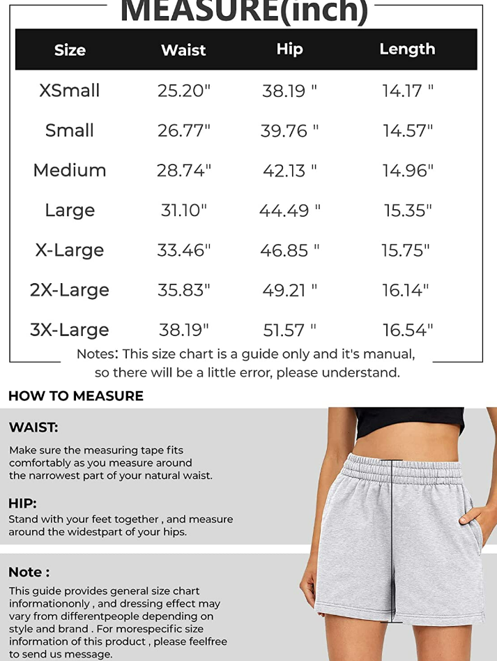 AUTOMET Womens Shorts Drawstring Comfy Elastic High Waist Running Shorts Pockets