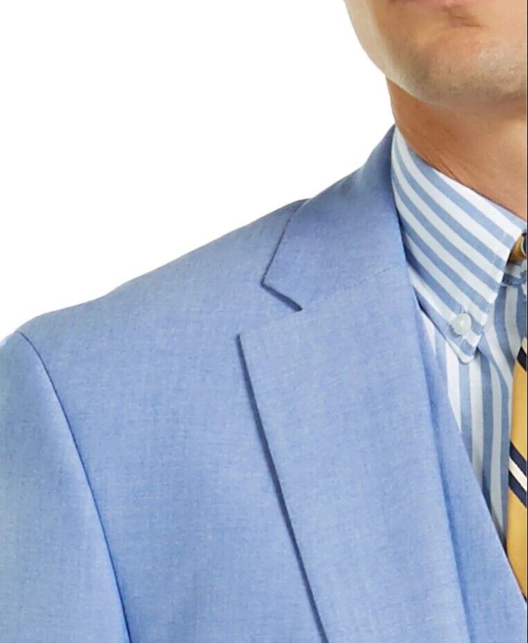 TOMMY HILFIGER Men Reg Fit Stretch Chambray Suit Separate Blazer Jacket Multi Sz