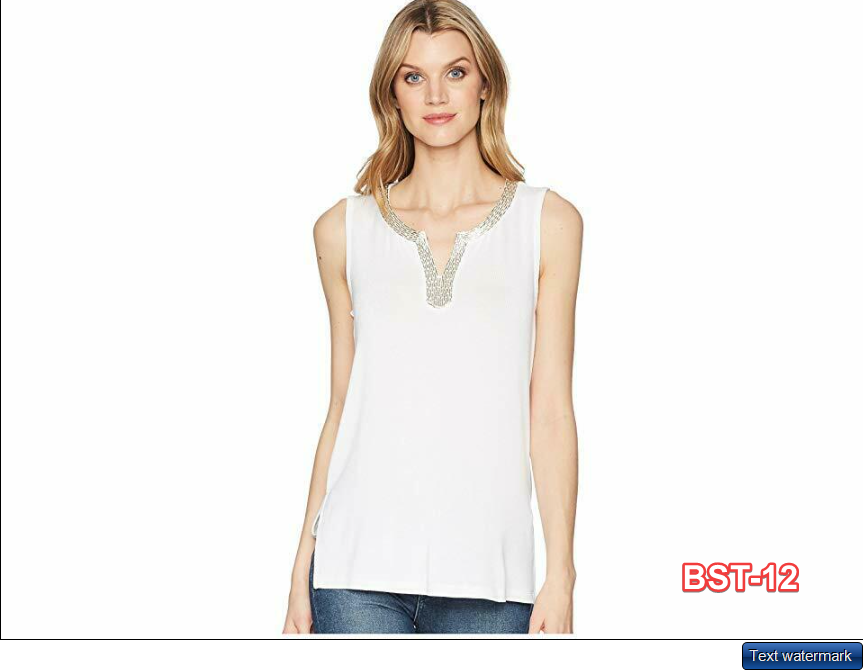 Tribal Soft Knit Sleeveless Beaded Top - Women's Plus Size XXL - White
