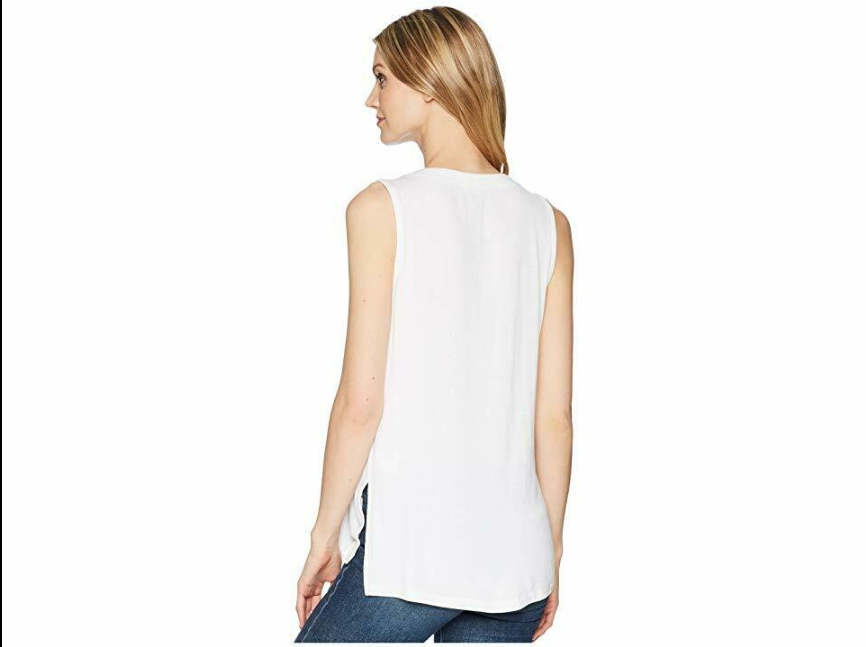 Tribal Soft Knit Sleeveless Beaded Top - Women's Plus Size XXL - White