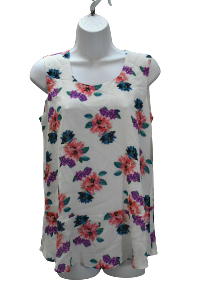Ellen Tracy Flounce Hem Shell - Women's Size XS - Jardin Combo NEW
