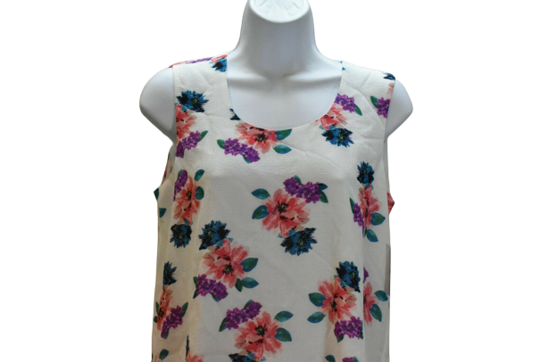Ellen Tracy Flounce Hem Shell - Women's Size XS - Jardin Combo NEW