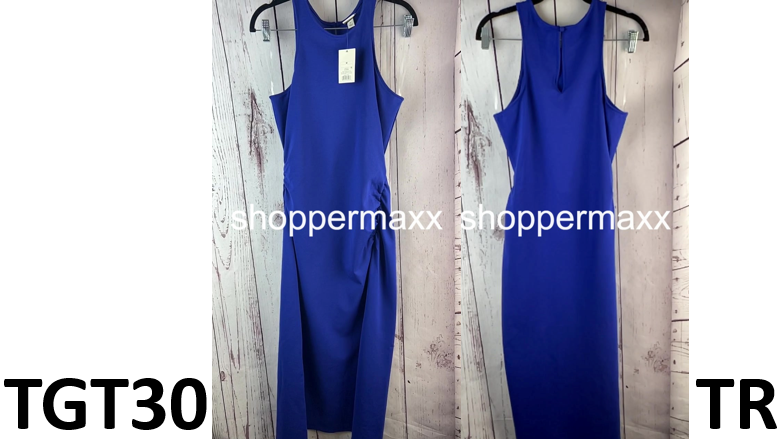 Women's Sleeveless Ponte Racerback Midi Dress - A New Day, Color-Blue, Size- M
