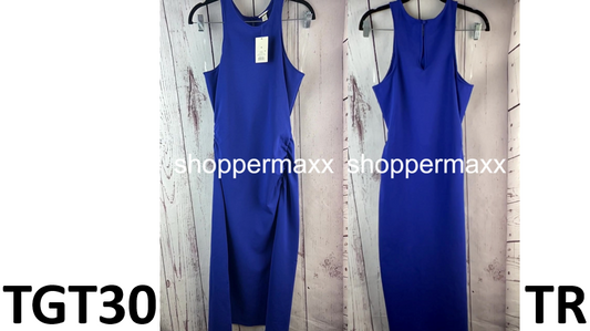 Women's Sleeveless Ponte Racerback Midi Dress - A New Day, Color-Blue, Size- M
