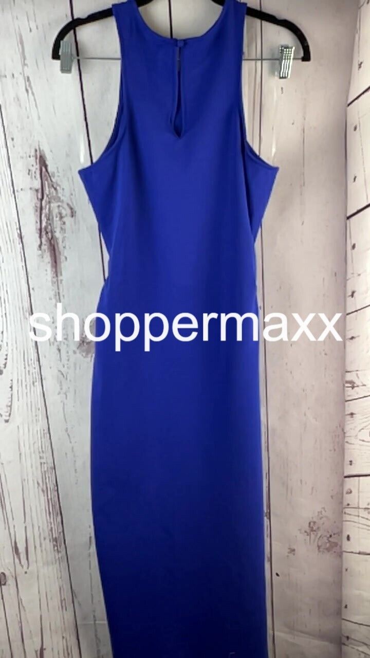 Women's Sleeveless Ponte Racerback Midi Dress - A New Day, Color-Blue, Size- M