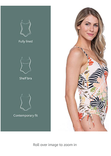 Downeast Women's Sunset Sail Swimsuit, Suntan Floral, L