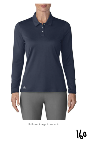 adidas Golf Tournament Long Sleeve Polo, Collegiate Navy, X-Large
