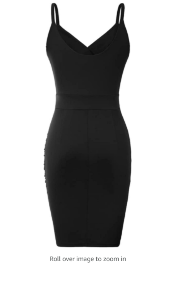 CURLBIUTY Women's Ruched Bodycon Dress V Neck Spaghetti Strap Pencil Dresses M