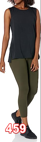 Amazon Essentials Women's Soft Cotton Standard-Fit Full-Coverage Sleeveless Yoga
