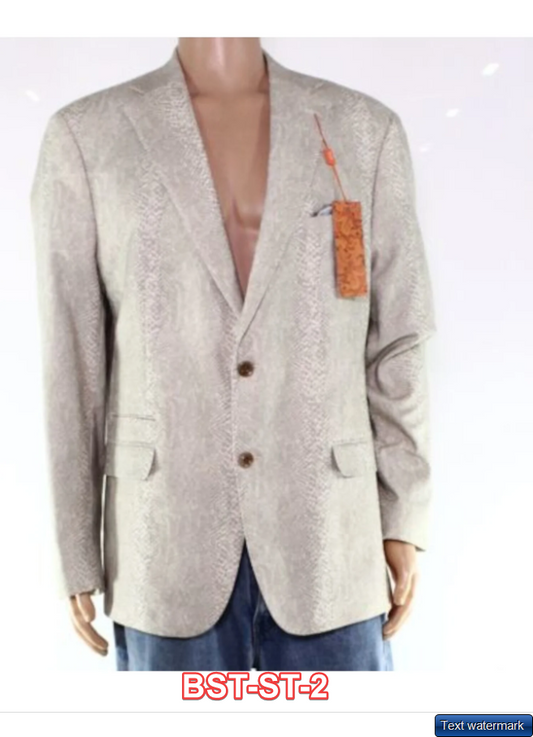 TALLIA ORANGE Mens Beige Single Breasted, Stretch Blazer Jacket XXL/XL/S/M