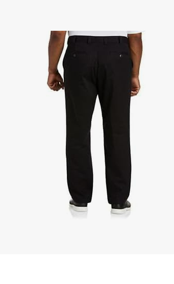 Essentials Men's Flat-Front Chino Pants Black 48WX34L