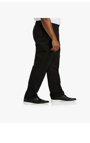Essentials Men's Flat-Front Chino Pants Black 48WX34L