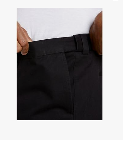 Essentials Men's Flat-Front Chino Pants Black 48WX34L