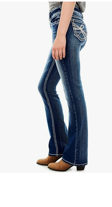 WallFlower Womens Luscious Curvy Bootcut Mid-Rise Insta Stretch Juniors Jeans 20