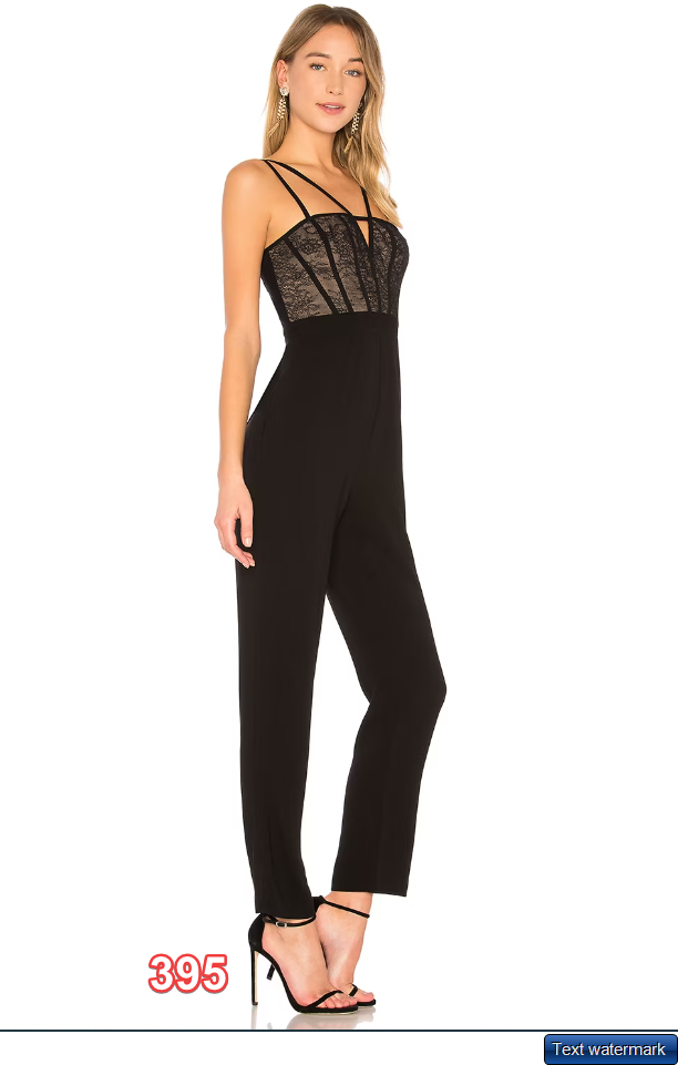 BCBGMAXAZRIA Patrycia Sleeveless Jumpsuit With Lace In Black 6