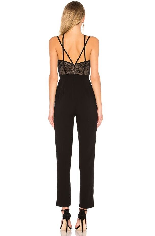 BCBGMAXAZRIA Patrycia Sleeveless Jumpsuit With Lace In Black 6