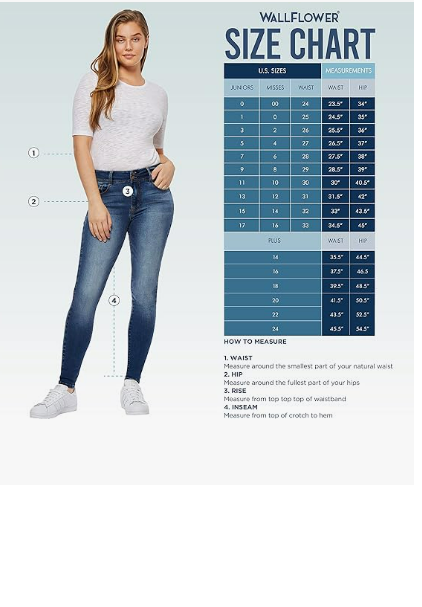 WallFlower Womens Luscious Curvy Bootcut Mid-Rise Insta Stretch Juniors Jeans 20