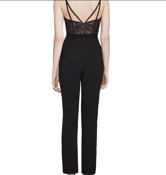 BCBGMAXAZRIA Patrycia Sleeveless Jumpsuit With Lace In Black 6