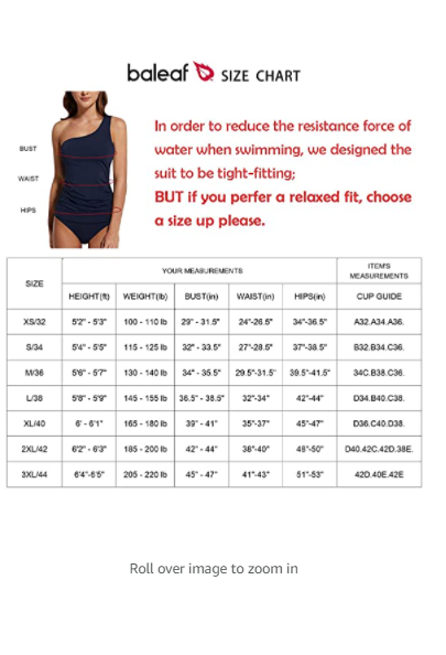 BALEAF Womens Tummy Control Tankini Swimsuits Surfing Two Piece Bathing Suits 40
