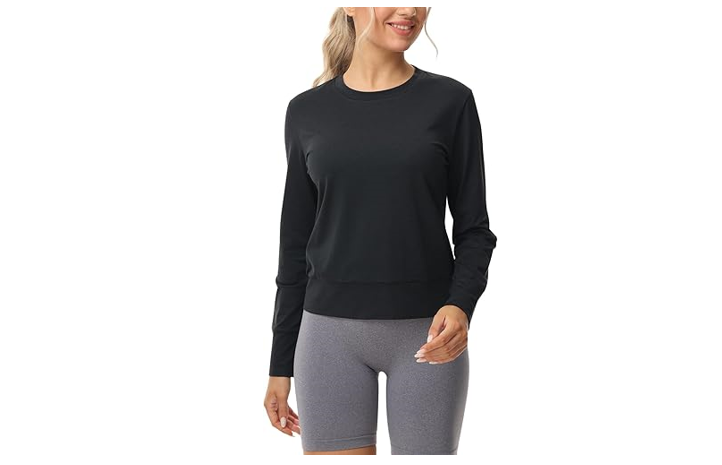 Women's Casual Basic Long Sleeve T-Shirts Lightweight Sweatshirts Layering, S