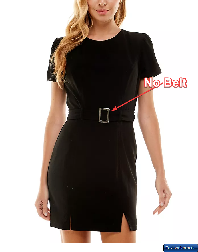 CITY STUDIOS Juniors' Puff-Shoulder Belted Dress Black SZ5
